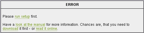 Error message after unpacking